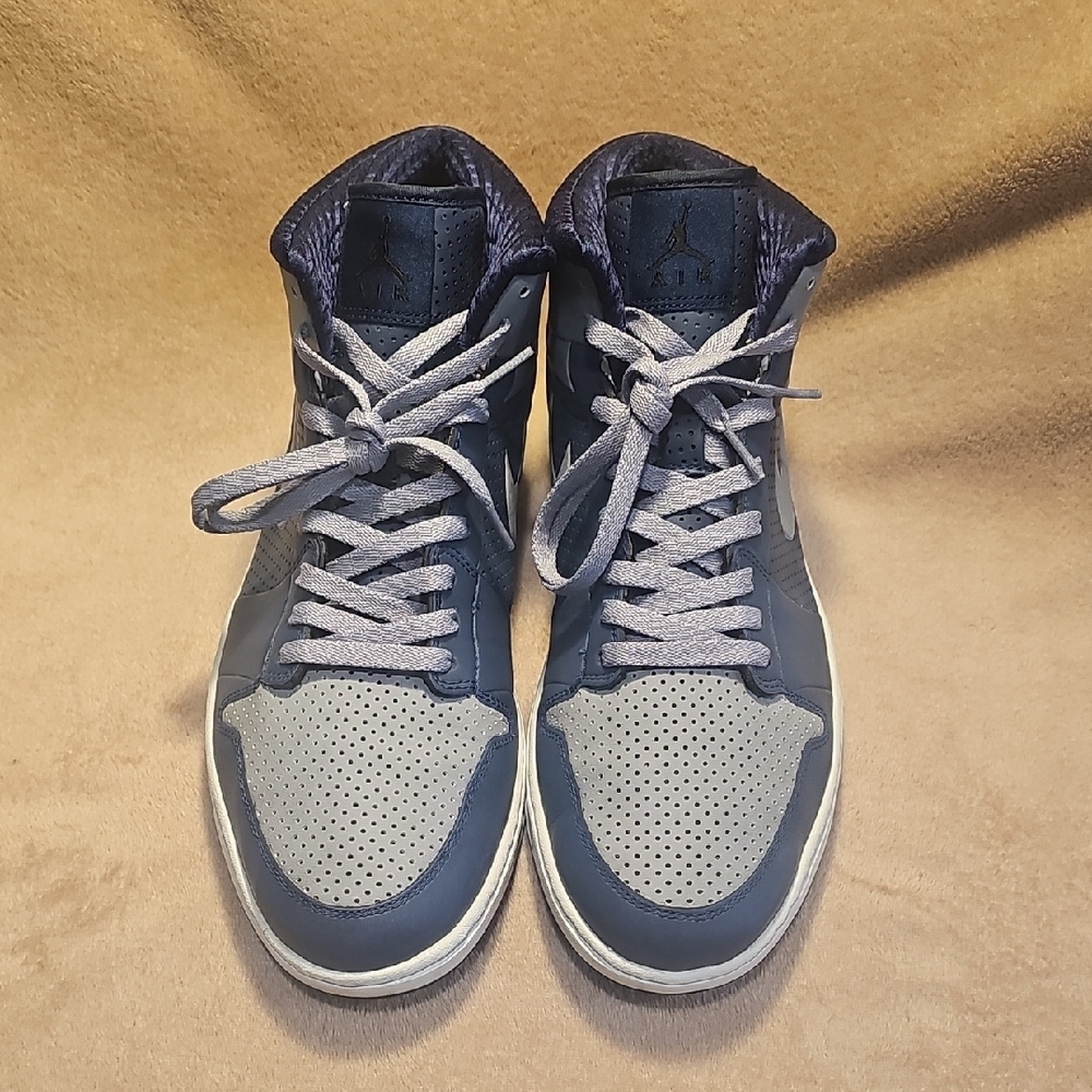 Jordan High-Top Sneakers in Navy and Light Gray